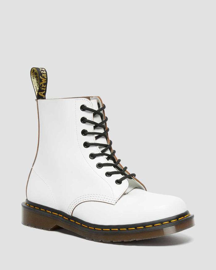 Dr Martens Mens 1460 Vintage Made in England Lace Up Ankle Boots White - 15247BUAP